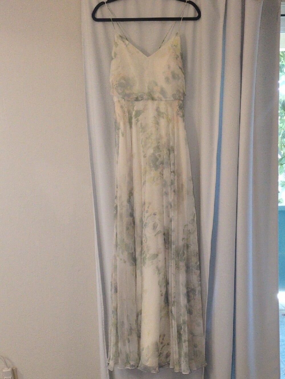 Jenny Yoo Inesse Chiffon Green Pastel Maxi Dress size 2 NWT - Picture 2 of 7